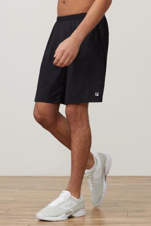 FILA Fundamental Double Layer Shorts Black,Mens Tennis | CA.GMCXDA628